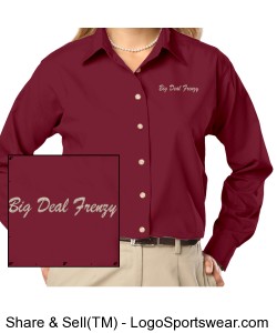 Ladies Long Sleeve Stain Release Poplin Design Zoom